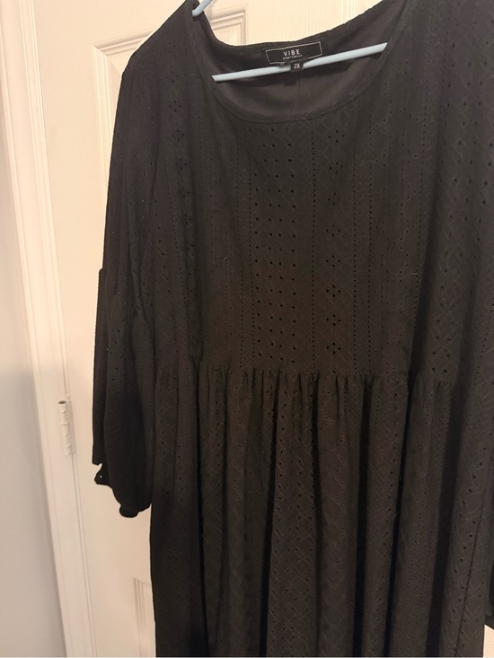 Vibe Dresses & Skirts - Vibe Black Eyelet Tiered Babydoll Dress